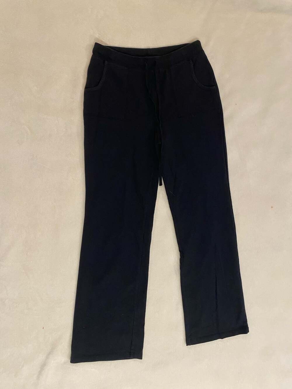 IActive Women's Black Cotton Blend Casual Lounge Yoga Pants